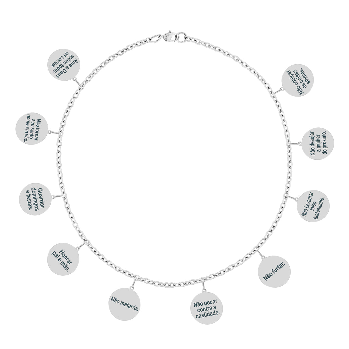 Pulseira de Aço 10 Mandamentos 16cm com Extensor 4cm - foto 3