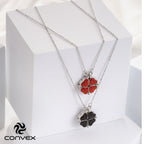 Colar de Aço Trevo ou 4 Corações com Zircônias Pretas - foto 5