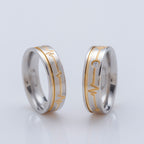 Aliança de Aço Heart Beat Feel Shine com Filete Gold IPG 6mm - foto 3