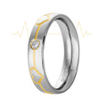 Aliança de Aço Love Beat Shine com Filete Gold IPG 5mm