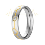 Aliança de Aço Love Beat Shine com Filete Gold IPG 5mm