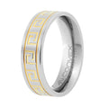 Aliança de Aço Greek 6.5mm com Filete Gold IPG