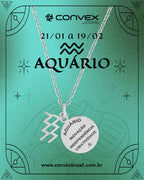 Colar de Aço Signo Aquário 18mm 50cm