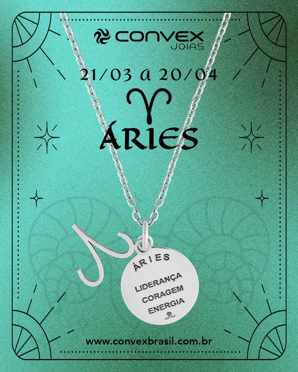Colar de Aço Signo Áries 18mm 50cm - foto 2