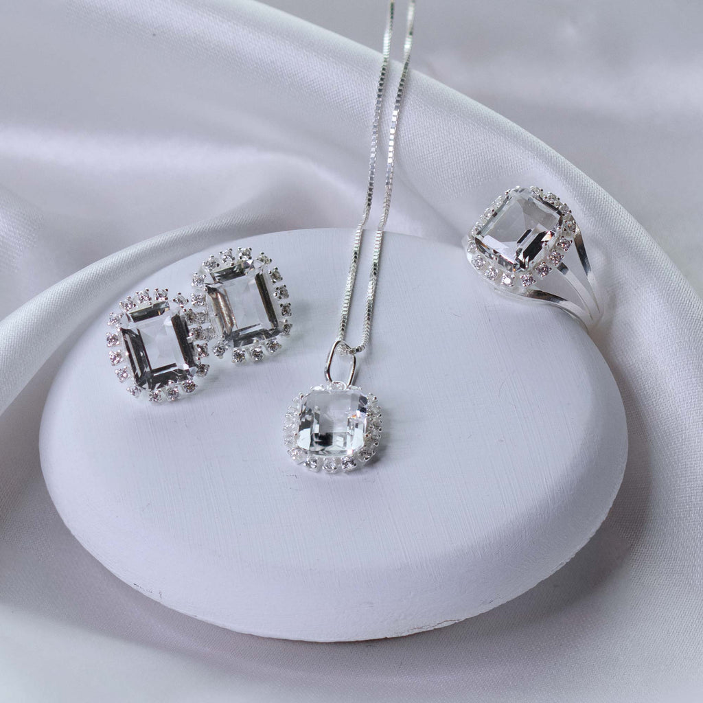 Anel de Prata Coleção Queens Cristal 8x10mm e Zircônias Brancas - foto 3