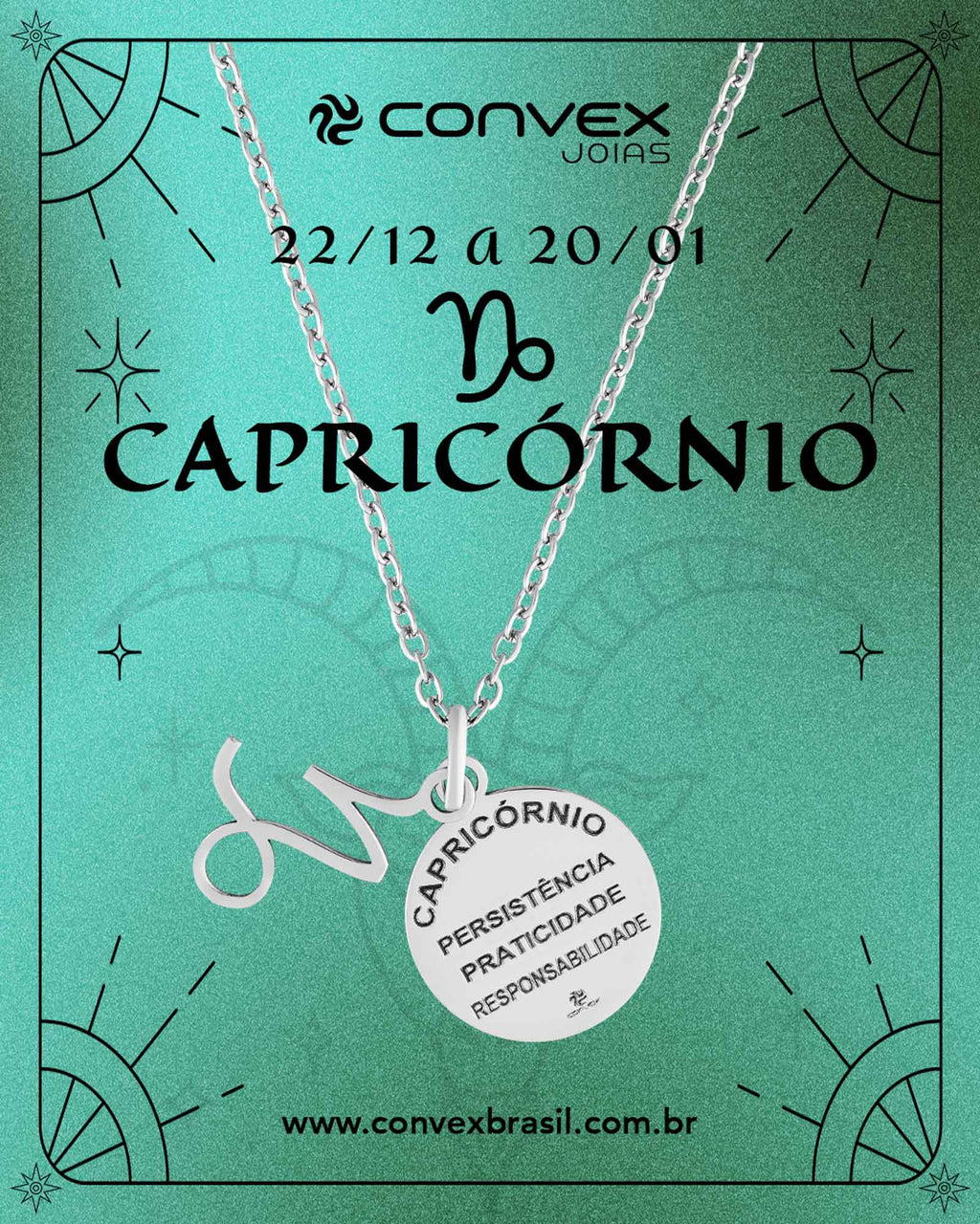 Colar de Aço Signo Capricórnio 18mm 50cm - foto 2