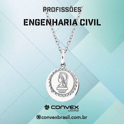 Colar de Aço da Profissão Engenharia Civil 50cm - foto 2