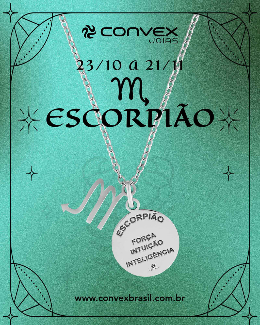 Colar de Aço Signo Escorpião 18mm 50cm - foto 2