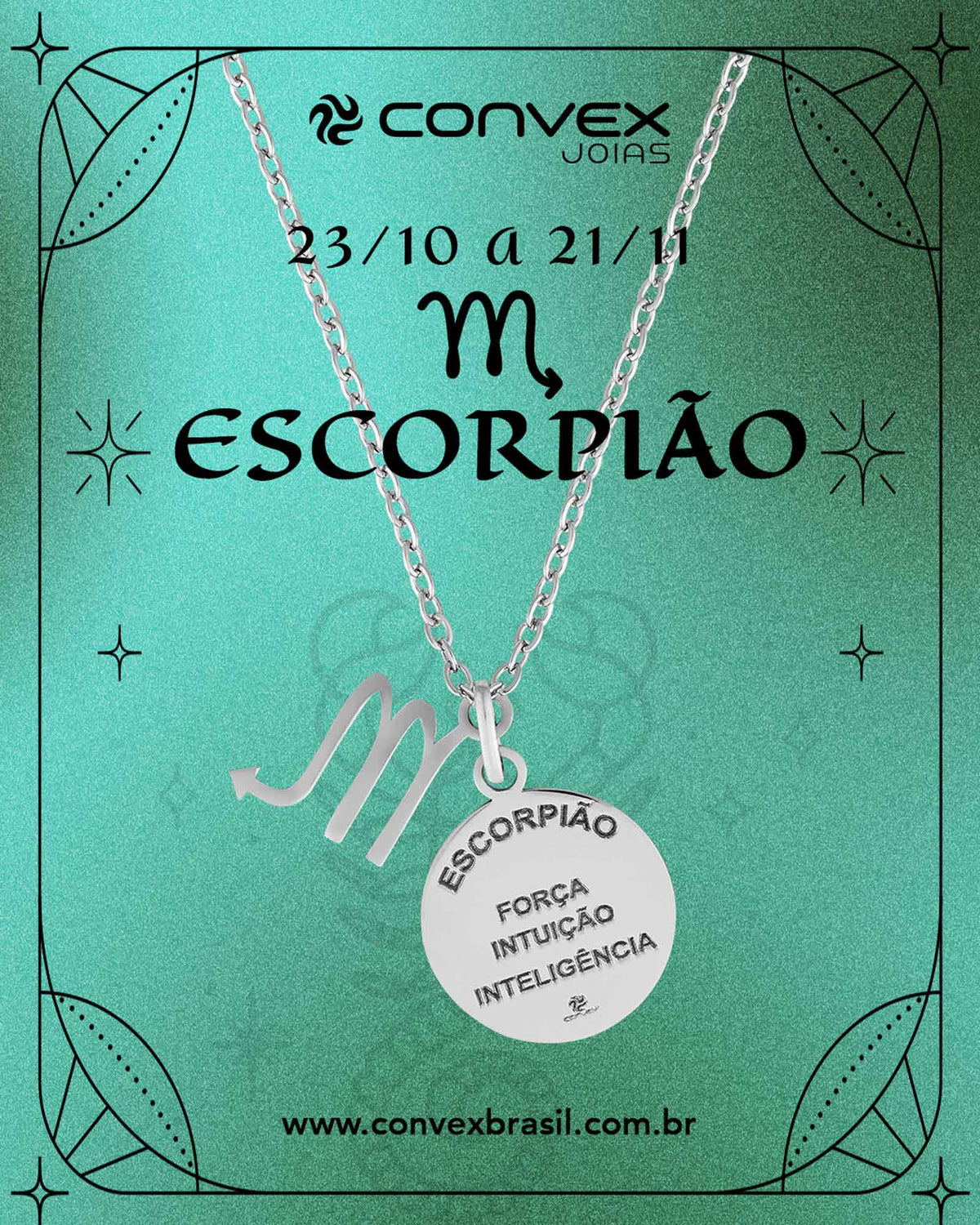 Colar de Aço Signo Escorpião 18mm 50cm - foto 2