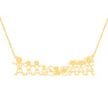 Colar de Prata Revestida com Ouro 18k Família Feliz (1 a 5 Membros) 45cm