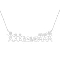 Colar de Prata Família Feliz (6 a 10 Membros) 45cm