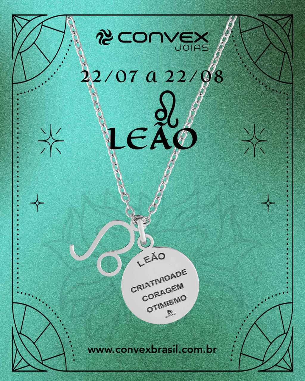 Colar de Aço Signo Leão 18mm 50cm