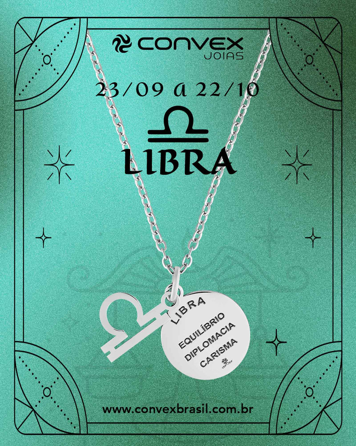 Colar de Aço Signo Libra 18mm 50cm - foto 2