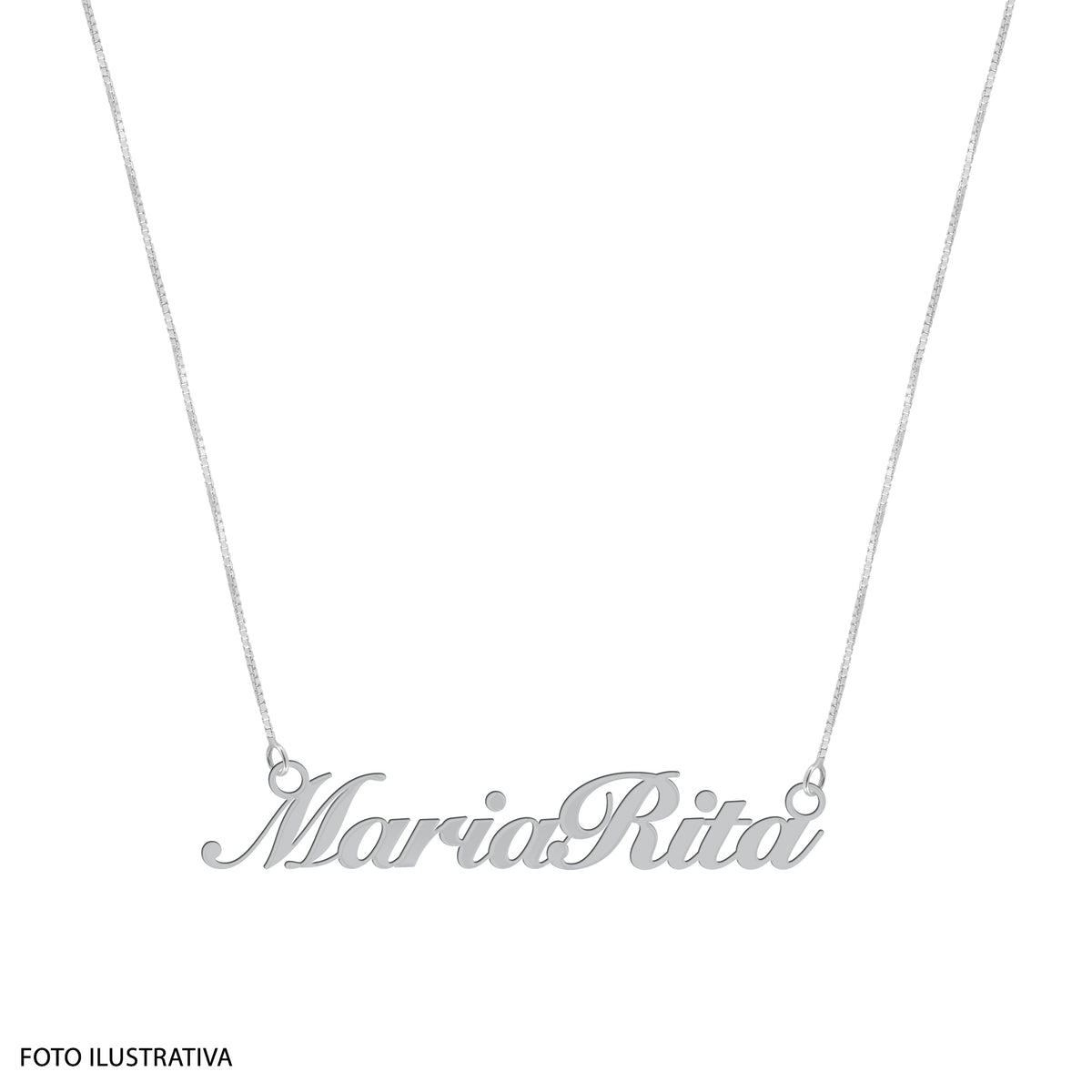 Colar de Prata com Manuscrito Nome Composto 42cm