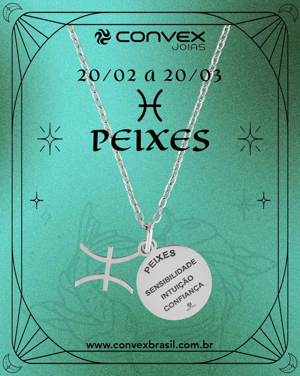 Colar de Aço Signo Peixes 18mm 50cm - foto 2