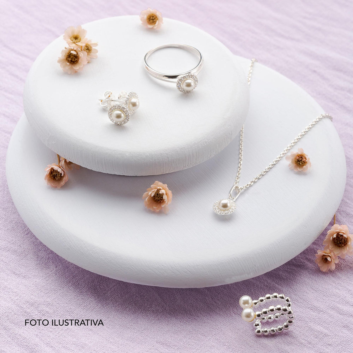 Anel de Prata Coleção Brisa com Pérola e Zircônias Brancas - foto 2